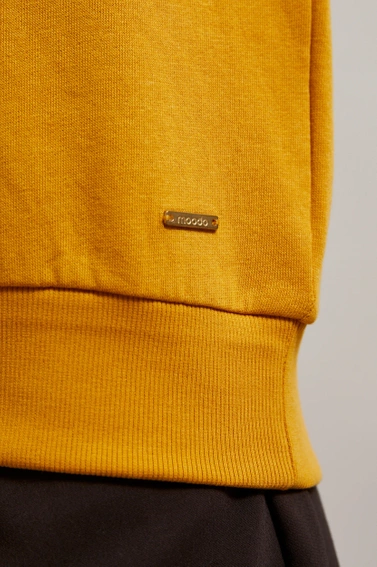 Bluza z dekoltem w serek i długimi rękawami pomarańczowa 