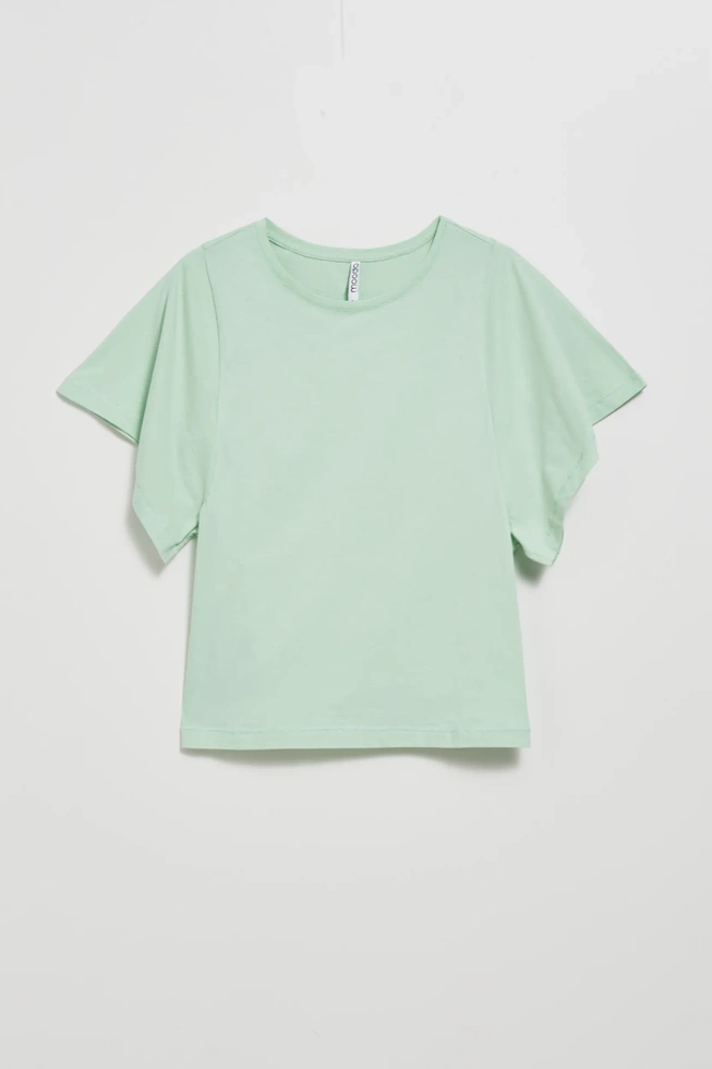 Bluzka z szerokimi rękawami miętowa