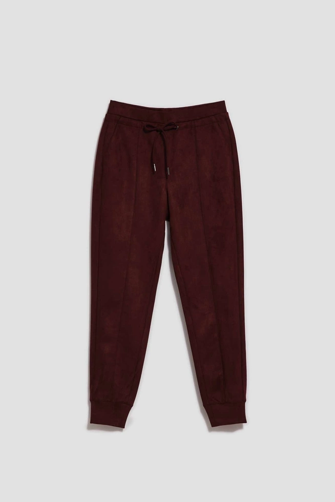 Spodnie kasztanowe z wiązaniem
