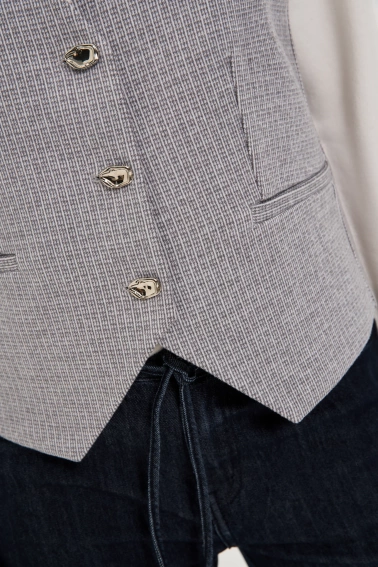 Kamizelka z ozdobnymi guzikami szara
