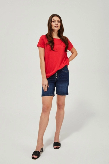 Szorty jeansowe z kieszeniami niebieskie