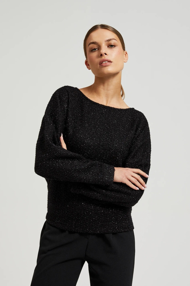 Błyszcząca bluzka czarna