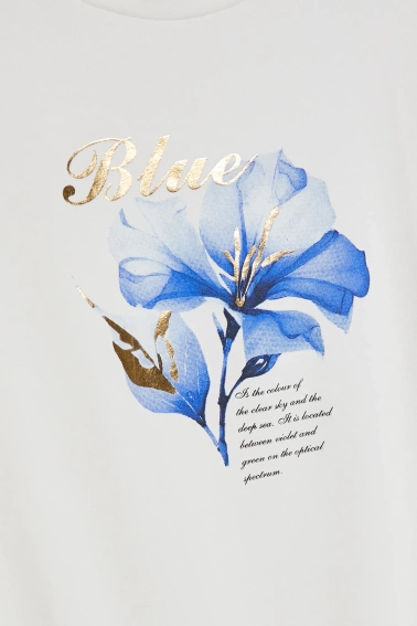 Bluzka z nadrukiem i wiązaniem biała