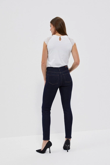 Jeansy z prostą nogawką szafirowe