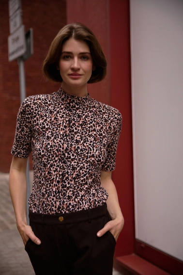 Bluzka w panterkę czarna 