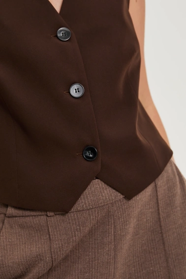 Elegancka kamizelka brązowa