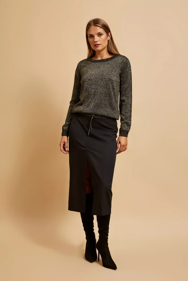 Sweter z metaliczną nitką czarny
