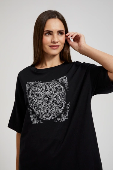 Bluzka oversize z krótkimi rękawami czarna