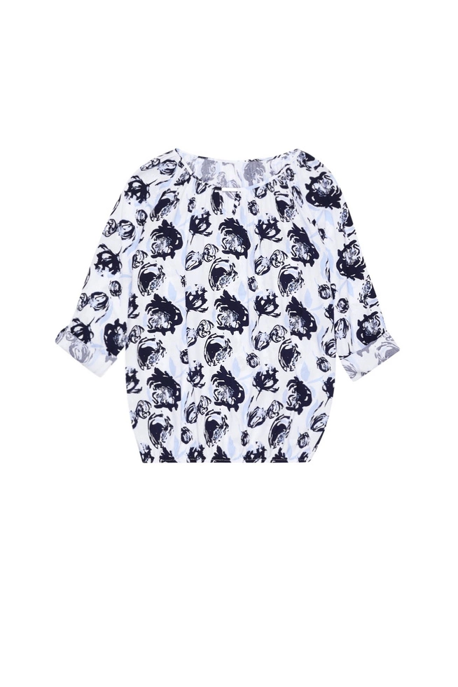 Bluzka koszulowa z ozdobnym dekoltem