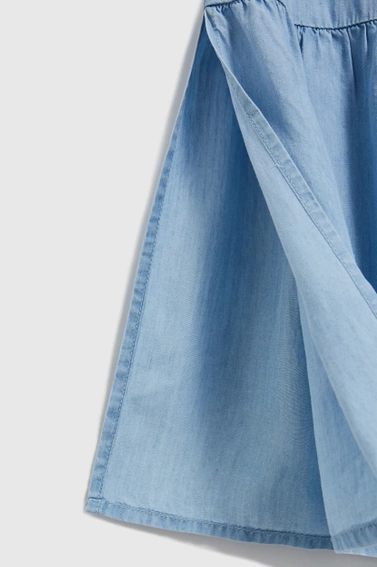 Spódnica midi z materiału lyocell błękitna