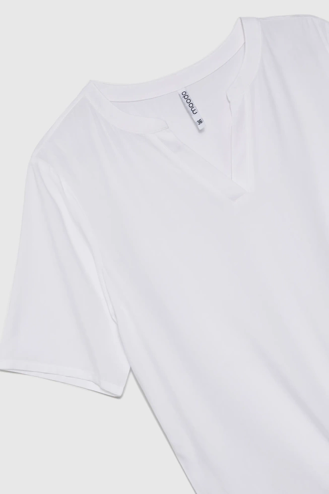 Gładka koszula z wiskozy biała