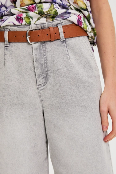 Jeansy z szerokimi nogawkami szare