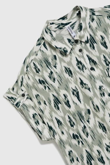 Wiskozowa koszula oliwkowa