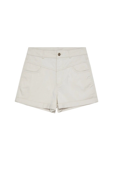 Krótkie szorty lyocell beżowe