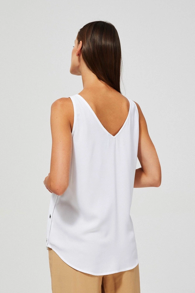 Gładka koszula bez rękawów