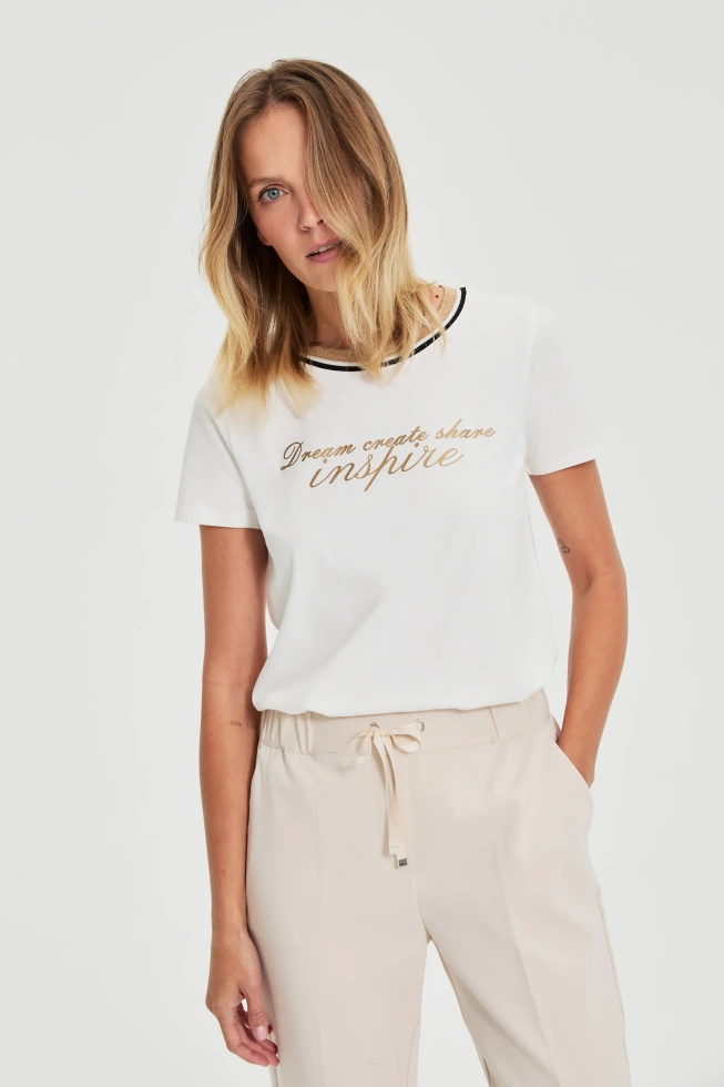 Bluzka z napisem biała