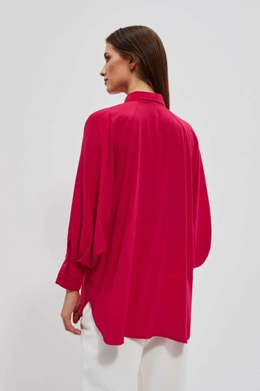 Koszula z bufiastymi rękawami czerwona