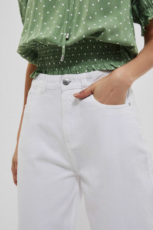 Jeansy białe mom fit