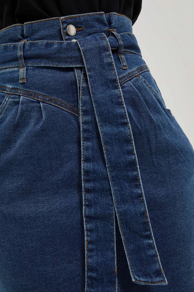 Jeansowa spódnica z wysokim stanem