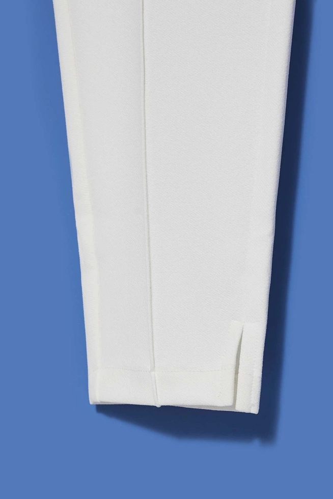 Spodnie w kant perłowe