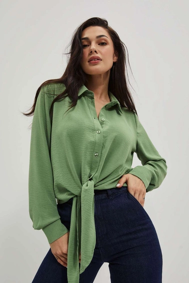 Koszula oliwkowa z wiązaniem