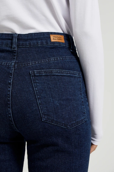 Jeansy z prostą nogawką granatowe