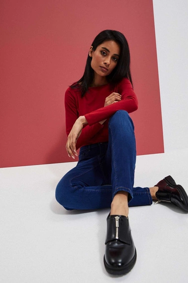 Jeansy skinny zapinane na guzik i zamek ciemnoniebieskie