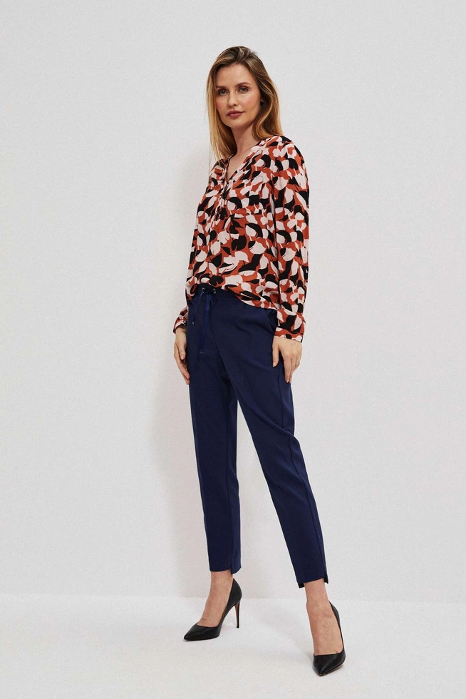 Spodnie z wiązaniem granatowe