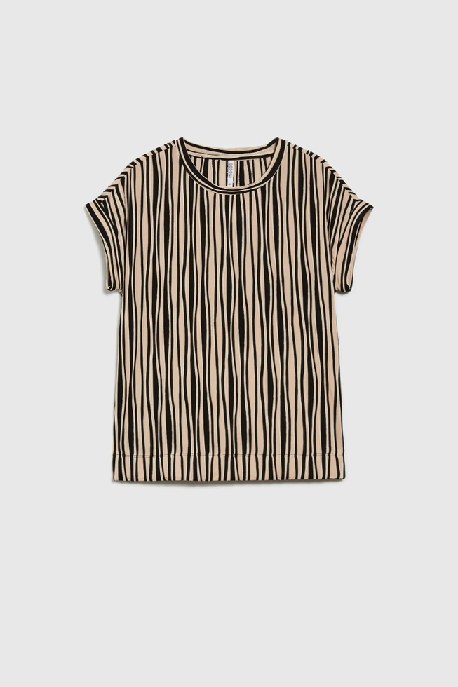 Bluzka w paski beżowa