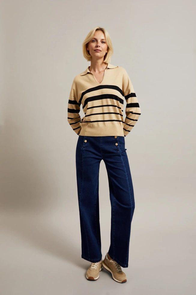 Jeansy z ozdobnymi guzikami niebieskie