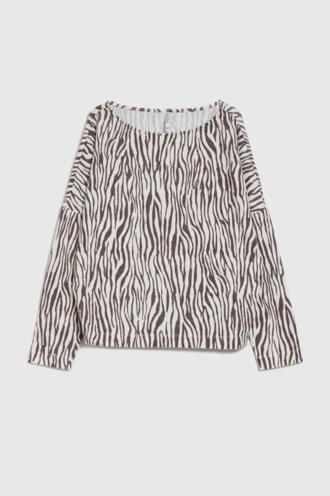 Bluza w zwierzęcy wzór beżowa