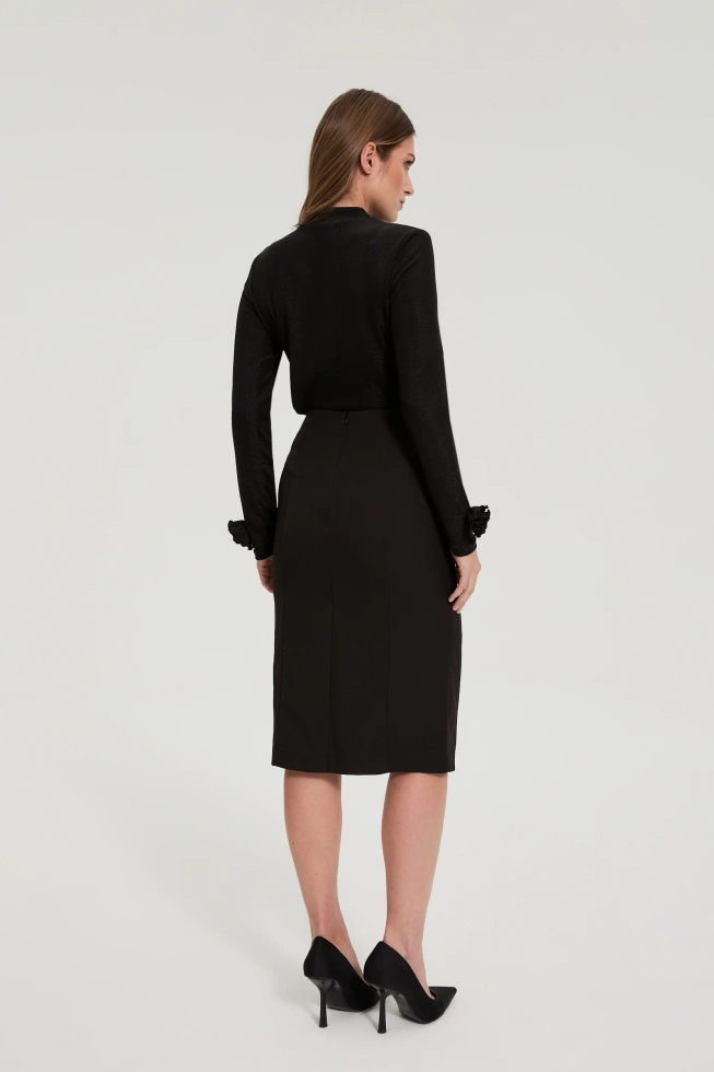 Spódnica z falbaną czarna