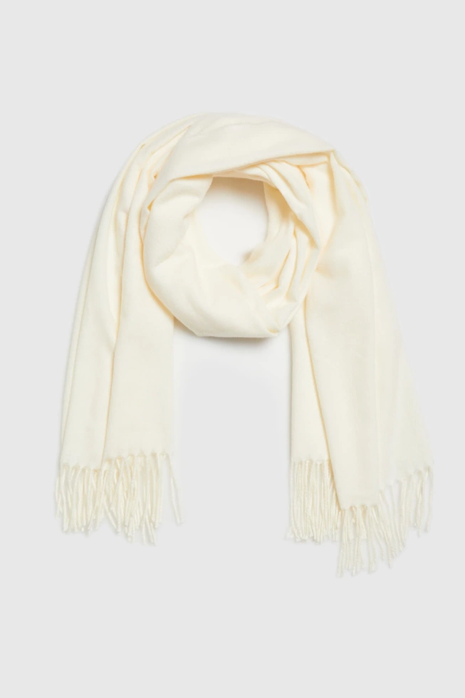 Szal z frędzlami ecru