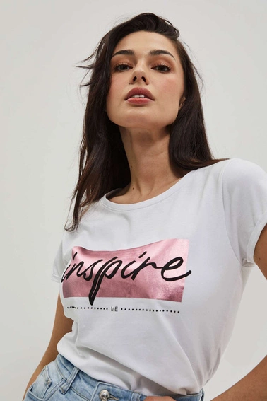 T-shirt z napisem biały