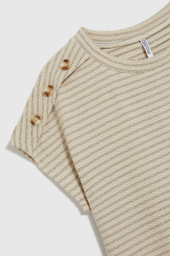Bluzka w paski beżowa