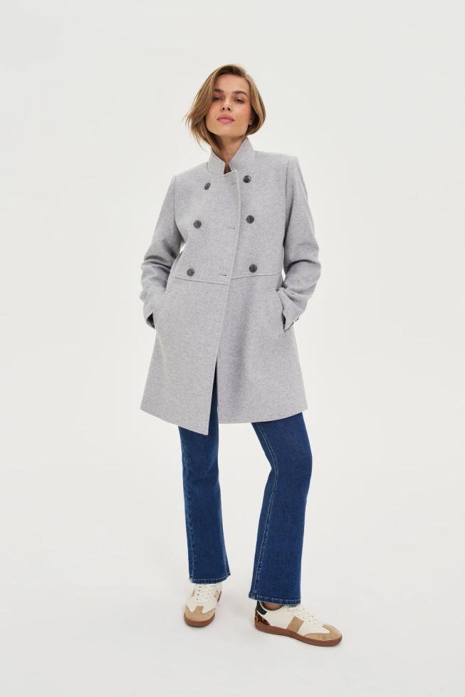 Krótki płaszcz szary