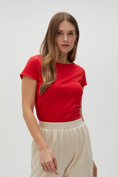 Dopasowany t-shirt czerwony