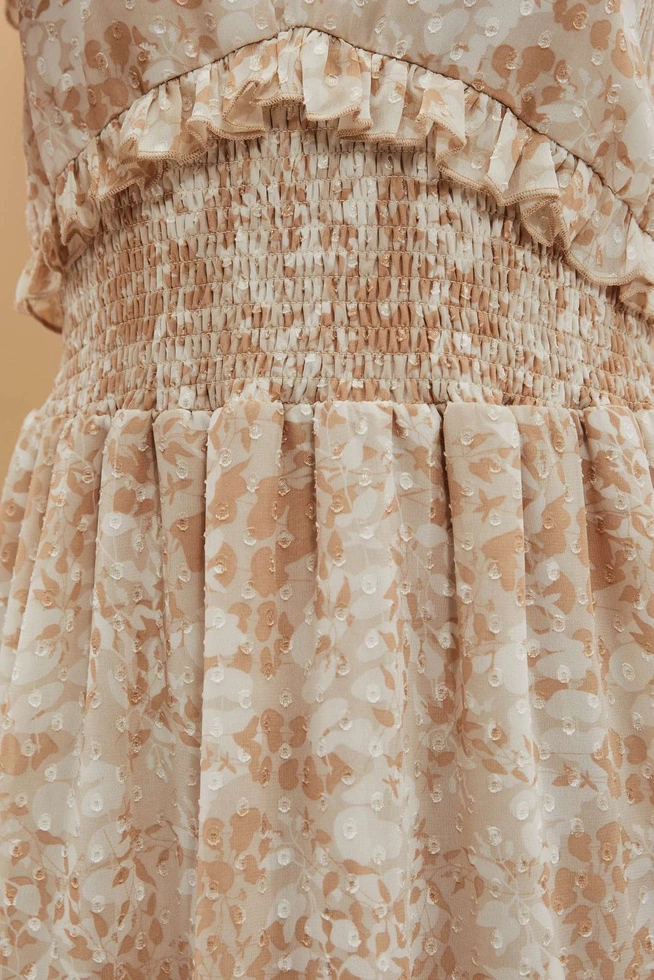 Sukienka midi z falbaną