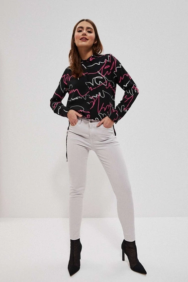 Gładkie spodnie szare