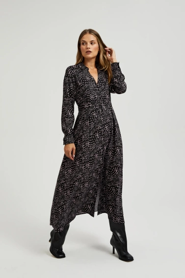 Wiskozowa sukienka midi czarna
