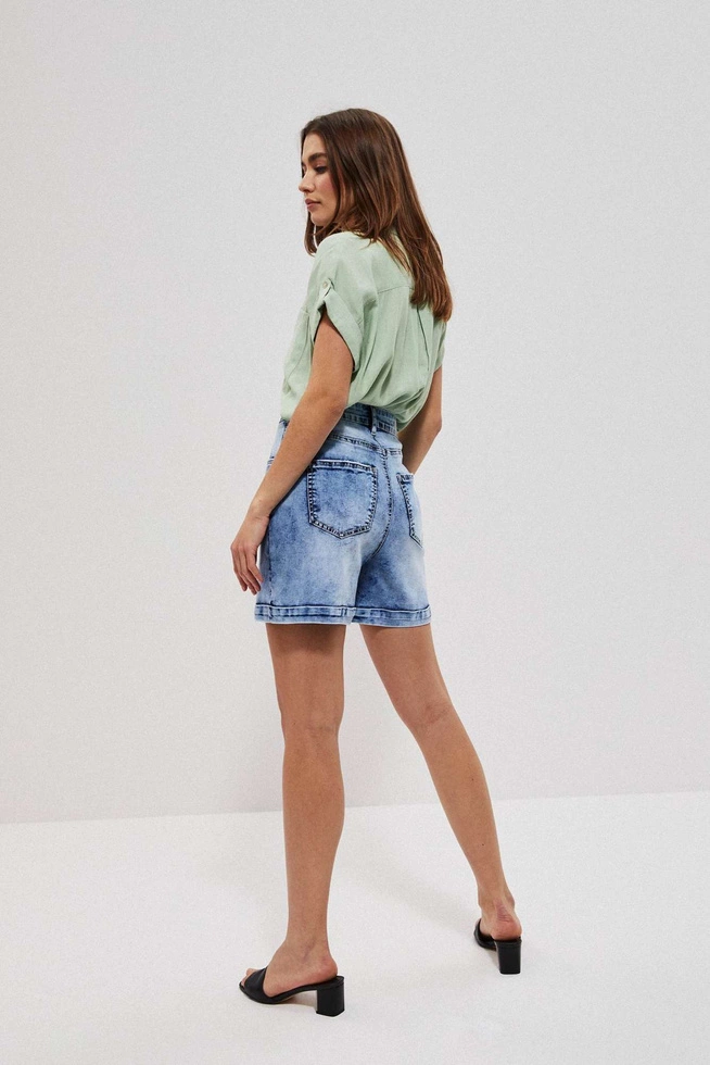 Szorty jeansowe high waist błękitne