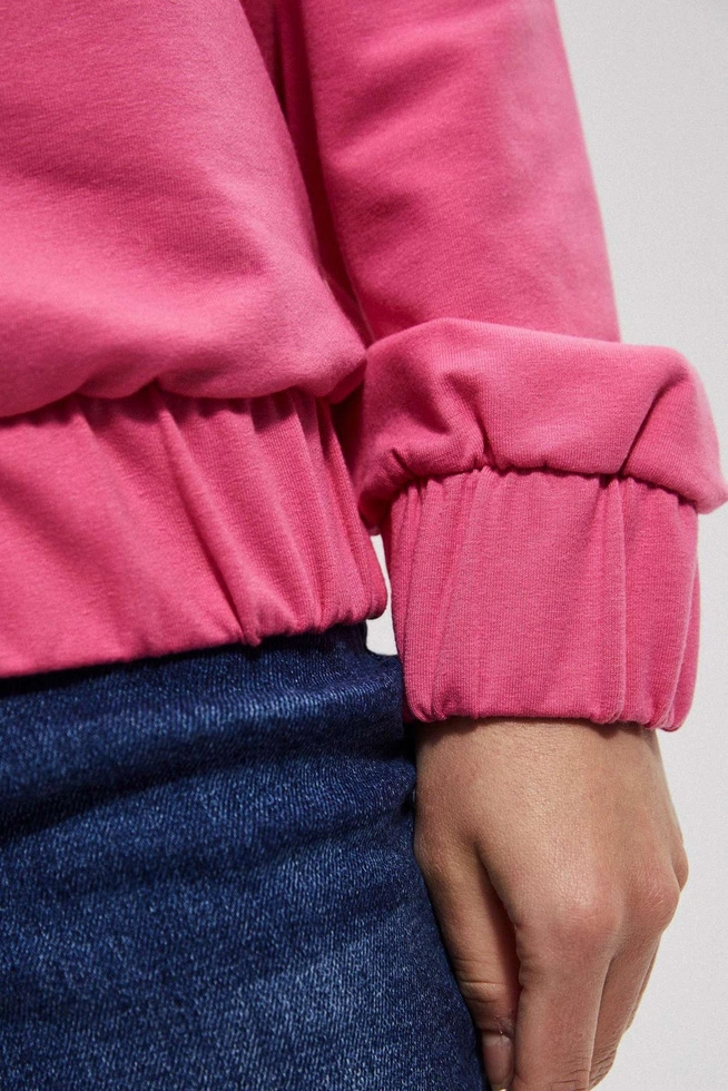 Bluza z dekoltem w serek różowa