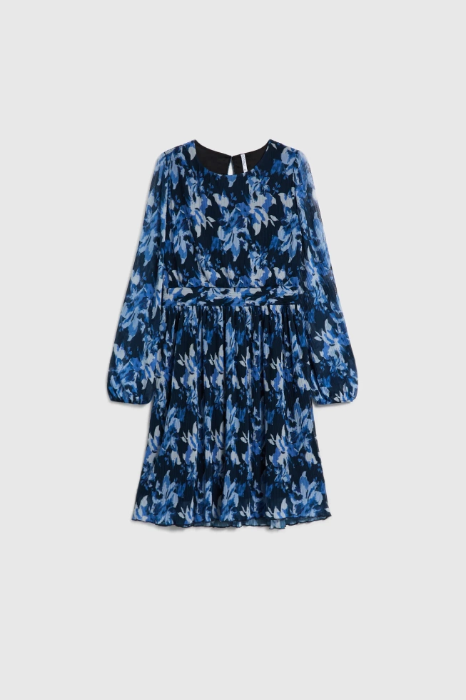 Plisowana sukienka granatowa