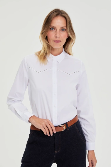 Gładka koszula biała 