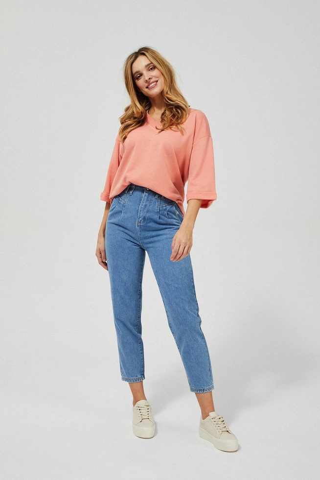 Jeansy slouchy z wysokim stanem