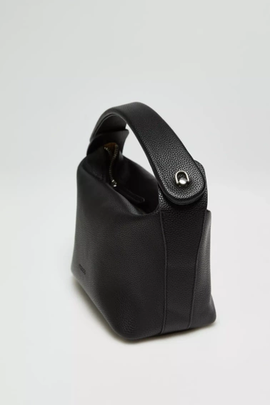 Czarna torebka z podwójnym uchwytem czarna