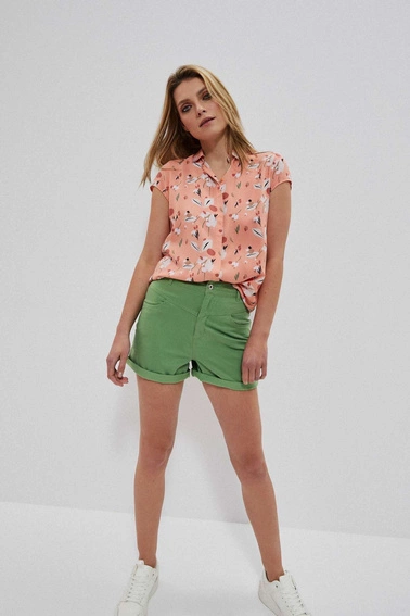 Szorty lyocell malahitowe