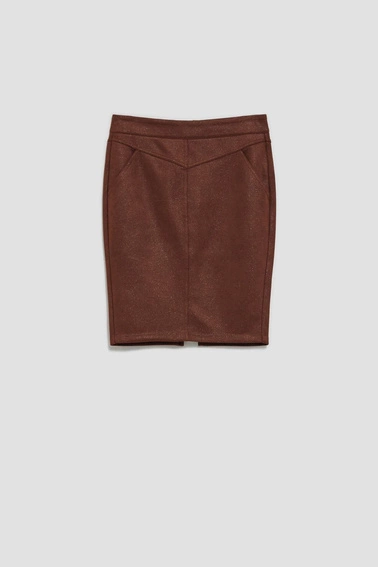 Spódnica ołówkowa kasztanowa