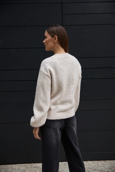 Sweter z aplikacją beżowy