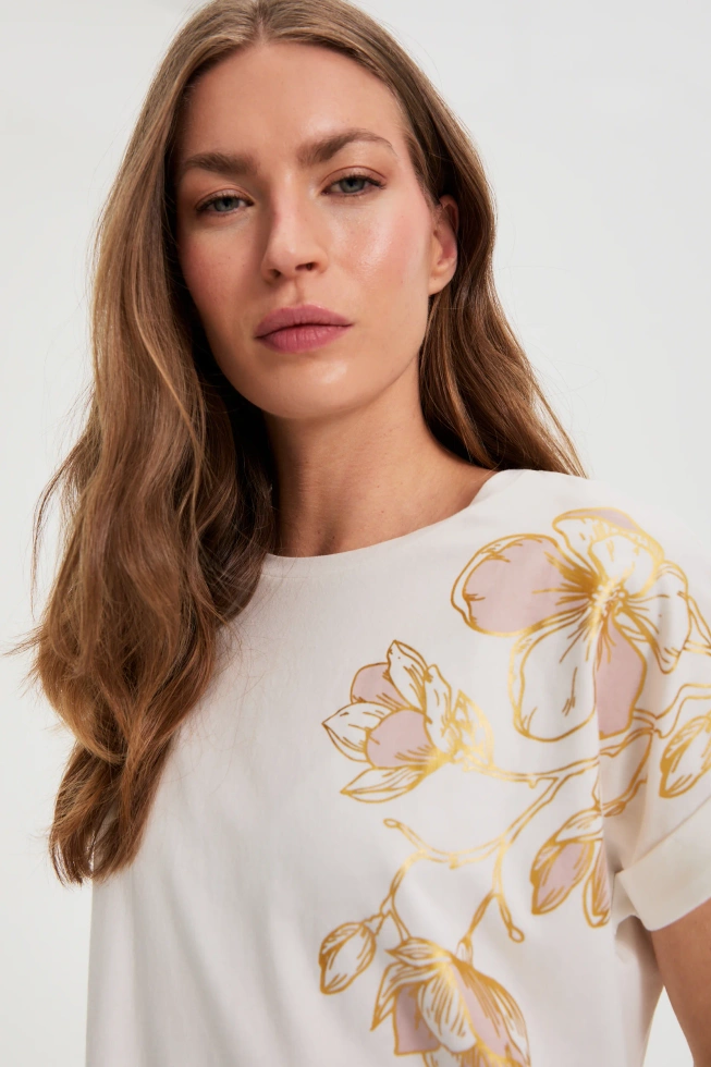 Bluzka z nadrukiem biała